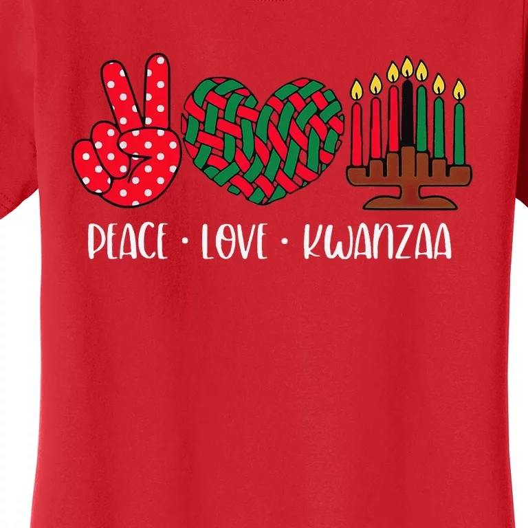 Peace Love Kwanzaa Christmas Family Kwanzaa Candles Women's T-Shirt