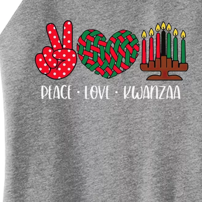 Peace Love Kwanzaa Christmas Family Kwanzaa Candles Women’s Perfect Tri Rocker Tank