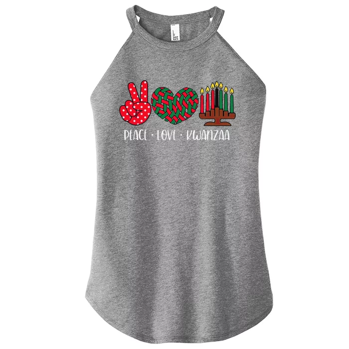 Peace Love Kwanzaa Christmas Family Kwanzaa Candles Women’s Perfect Tri Rocker Tank