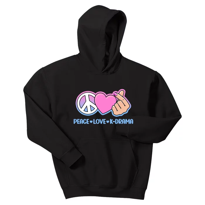 Peace Love Kdrama Korean Drama Lover Kids Hoodie