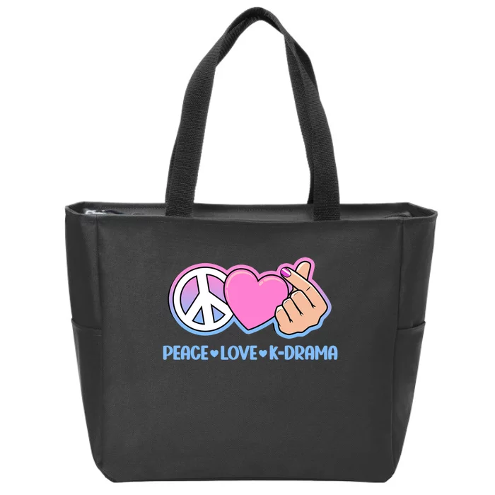 Peace Love Kdrama Korean Drama Lover Zip Tote Bag