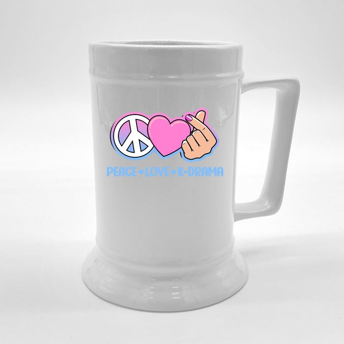 Peace Love Kdrama Korean Drama Lover Front & Back Beer Stein