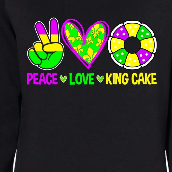 Peace Love King Cake Mardi Gras Festival Cool Gift Womens California Wash Sweatshirt