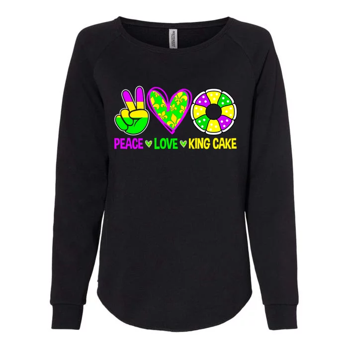 Peace Love King Cake Mardi Gras Festival Cool Gift Womens California Wash Sweatshirt