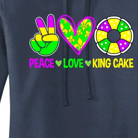 Peace Love King Cake Mardi Gras Festival Cool Gift Women's Pullover Hoodie