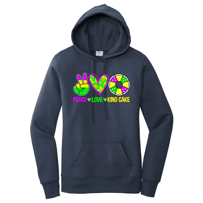 Peace Love King Cake Mardi Gras Festival Cool Gift Women's Pullover Hoodie