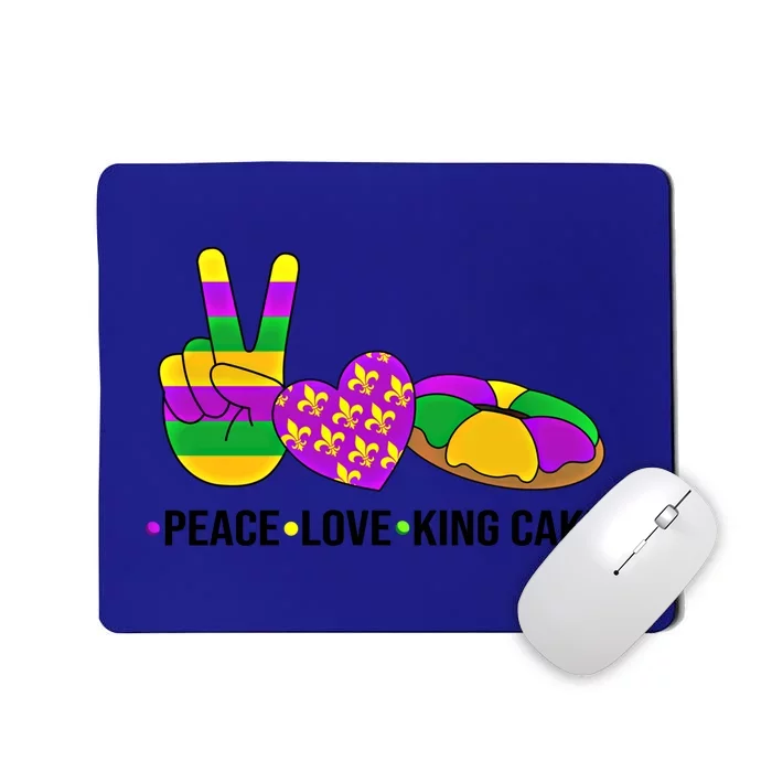 Peace Love King Cake Mardi Gras Heart Hand Victory Sign Great Gift Mousepad