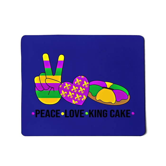 Peace Love King Cake Mardi Gras Heart Hand Victory Sign Great Gift Mousepad