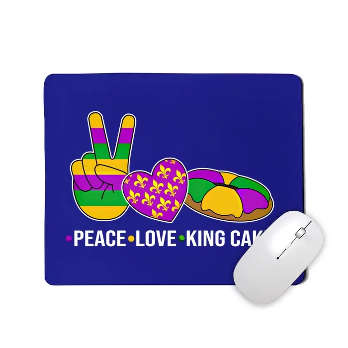 Peace Love King Cake Mardi Gras Heart Hand Victory Sign Cute Gift Mousepad