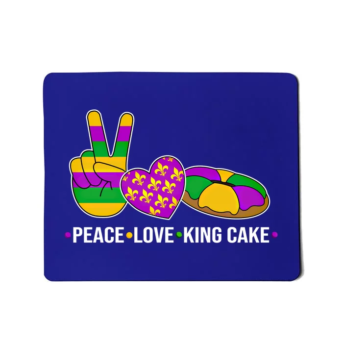 Peace Love King Cake Mardi Gras Heart Hand Victory Sign Cute Gift Mousepad