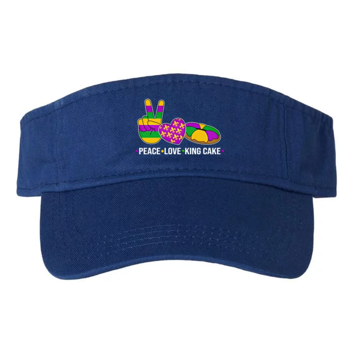 Peace Love King Cake Mardi Gras Heart Hand Victory Sign Cute Gift Valucap Bio-Washed Visor