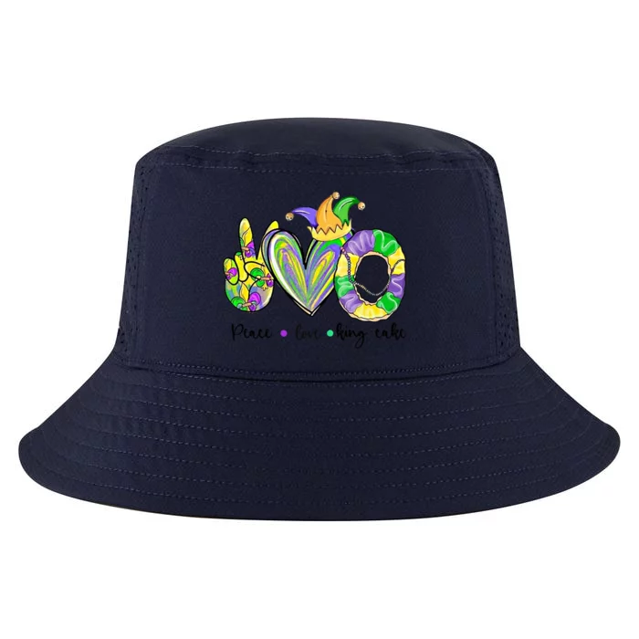 Peace Love King Cake Mardi Gras Gift Cool Comfort Performance Bucket Hat