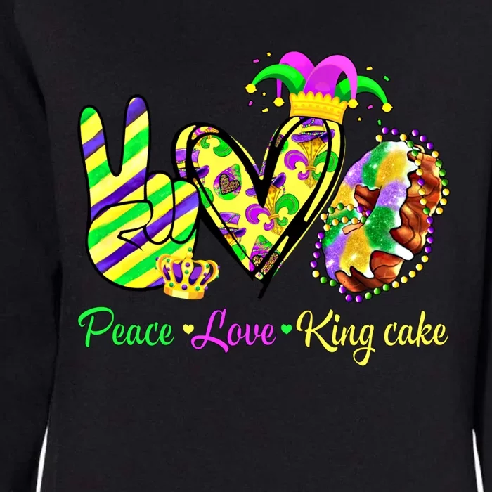 Peace Love King Cake Mardi Gras Gift Womens California Wash Sweatshirt