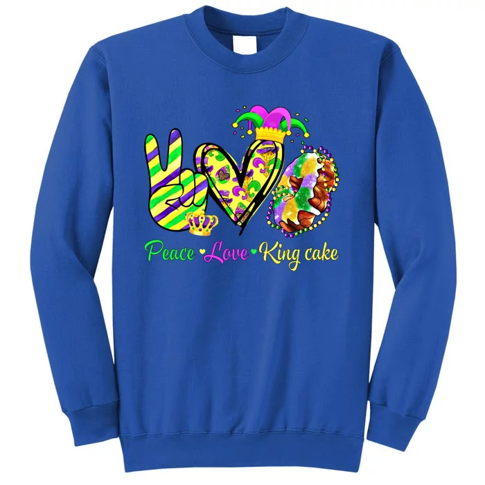 Peace Love King Cake Mardi Gras Gift Tall Sweatshirt