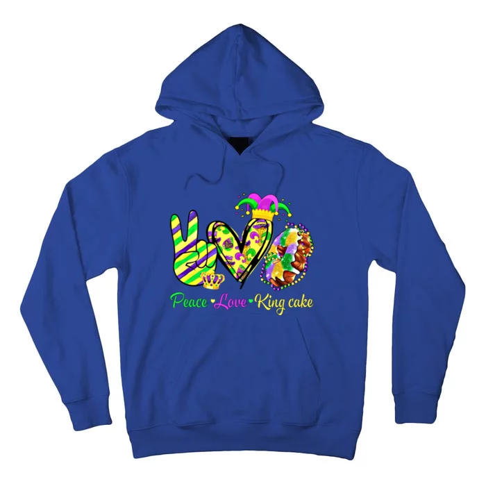 Peace Love King Cake Mardi Gras Gift Tall Hoodie