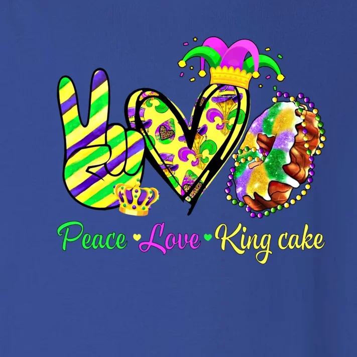 Peace Love King Cake Mardi Gras Gift Toddler Long Sleeve Shirt