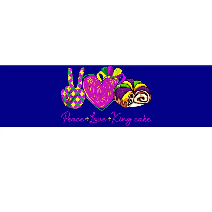 Peace Love King Cake Mardi Gras Party Carnival Gift Bumper Sticker