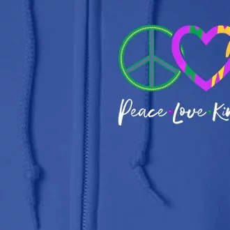 Peace Love King Cake Mardi Gras Party Gift Full Zip Hoodie