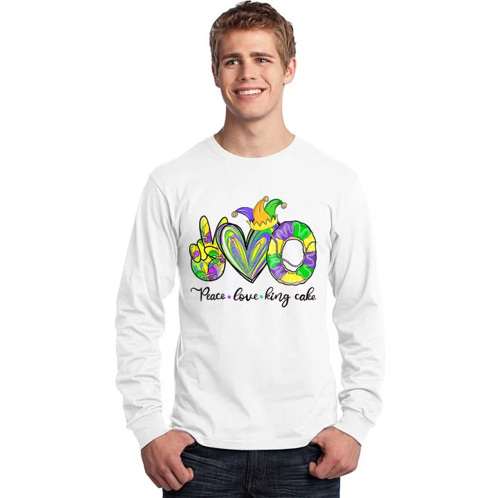 Peace Love King Cake Mardi Gras Tall Long Sleeve T-Shirt