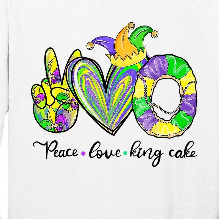 Peace Love King Cake Mardi Gras Tall Long Sleeve T-Shirt