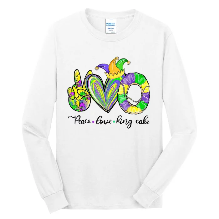 Peace Love King Cake Mardi Gras Tall Long Sleeve T-Shirt