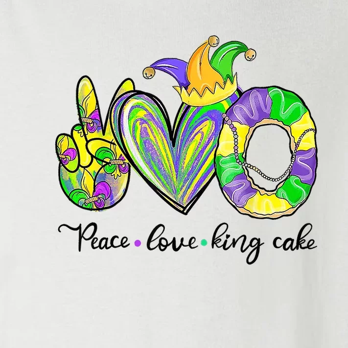 Peace Love King Cake Mardi Gras Toddler Long Sleeve Shirt