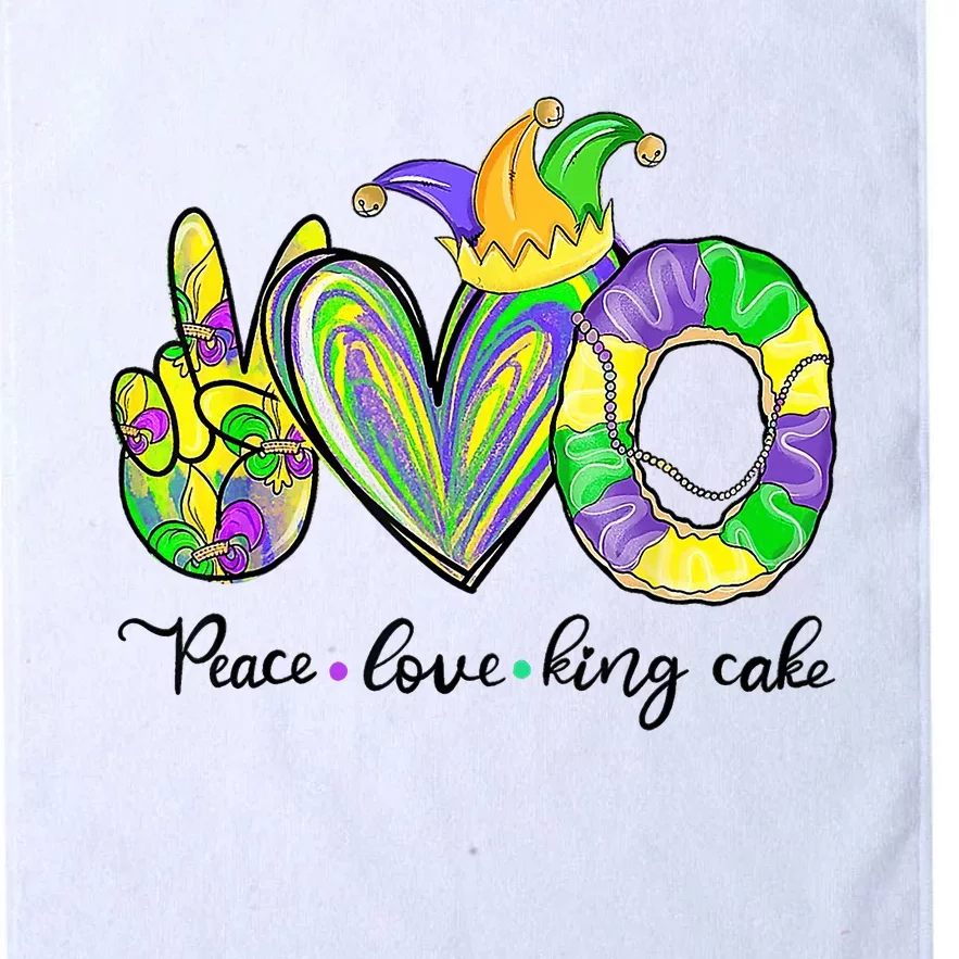 Peace Love King Cake Mardi Gras Platinum Collection Golf Towel