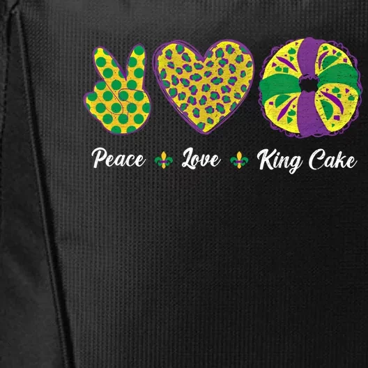 Peace Love King Cake Mardi Gras Cute Gift Cute Gift City Backpack