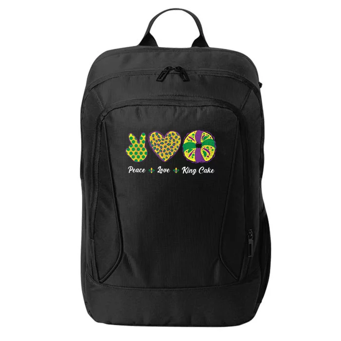 Peace Love King Cake Mardi Gras Cute Gift Cute Gift City Backpack