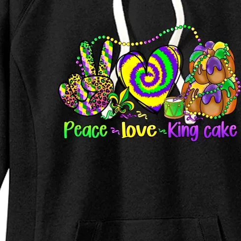 Peace Love King Cake Mardi Gras Gift Gift Women's Fleece Hoodie