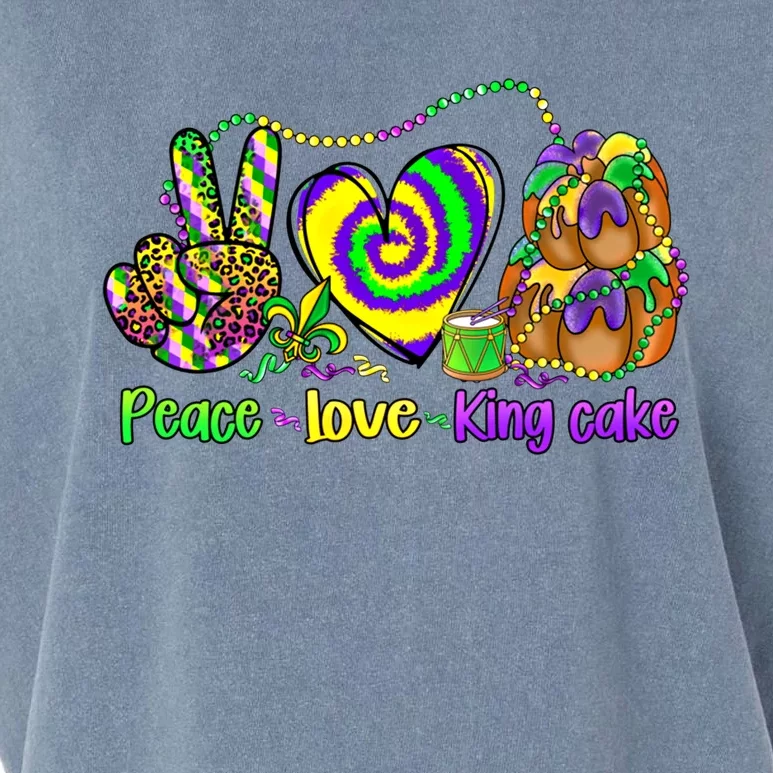 Peace Love King Cake Mardi Gras Gift Gift Garment-Dyed Women's Muscle Tee