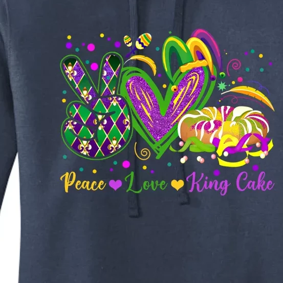 Peace Love King Cake Mardi Gras Great Gift Meaningful Gift Women's Pullover Hoodie