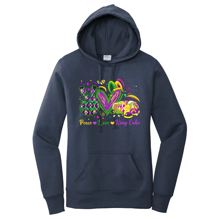 Peace Love King Cake Mardi Gras Great Gift Meaningful Gift Women's Pullover Hoodie