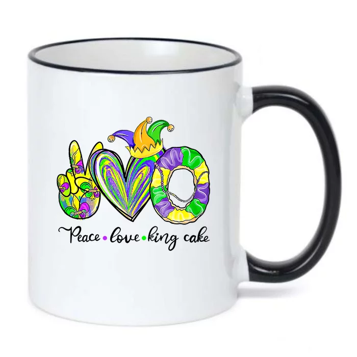 Peace Love King Cake Mardi Gras King Cake Mardi Gras Great Gift Black Color Changing Mug