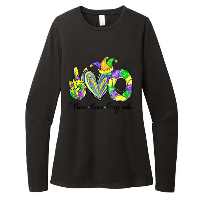 Peace Love King Cake Mardi Gras King Cake Mardi Gras Great Gift Womens CVC Long Sleeve Shirt