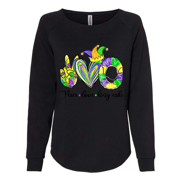 Peace Love King Cake Mardi Gras King Cake Mardi Gras Great Gift Womens California Wash Sweatshirt