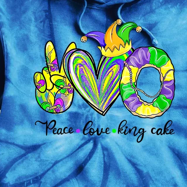 Peace Love King Cake Mardi Gras King Cake Mardi Gras Great Gift Tie Dye Hoodie