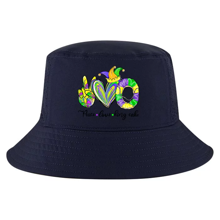 Peace Love King Cake Mardi Gras King Cake Mardi Gras Great Gift Cool Comfort Performance Bucket Hat