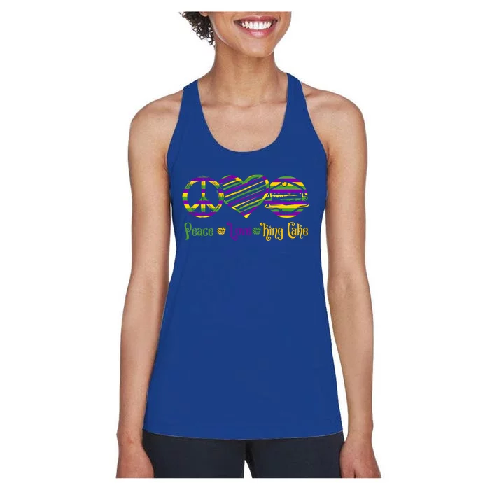 Peace Love King Cake Gift Women's Racerback Tank