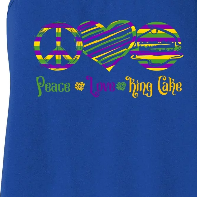 Peace Love King Cake Gift Women's Racerback Tank