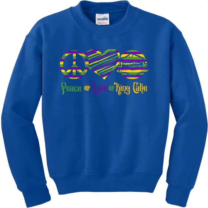 Peace Love King Cake Gift Kids Sweatshirt