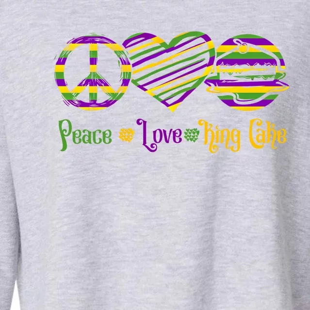 Peace Love King Cake Gift Cropped Pullover Crew