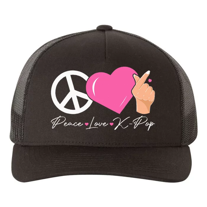 Peace Love Kpop Cute Kpop Music Anime Lover Yupoong Adult 5-Panel Trucker Hat