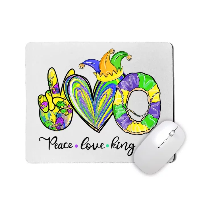 Peace Love King Cake Mardi Gras Mousepad