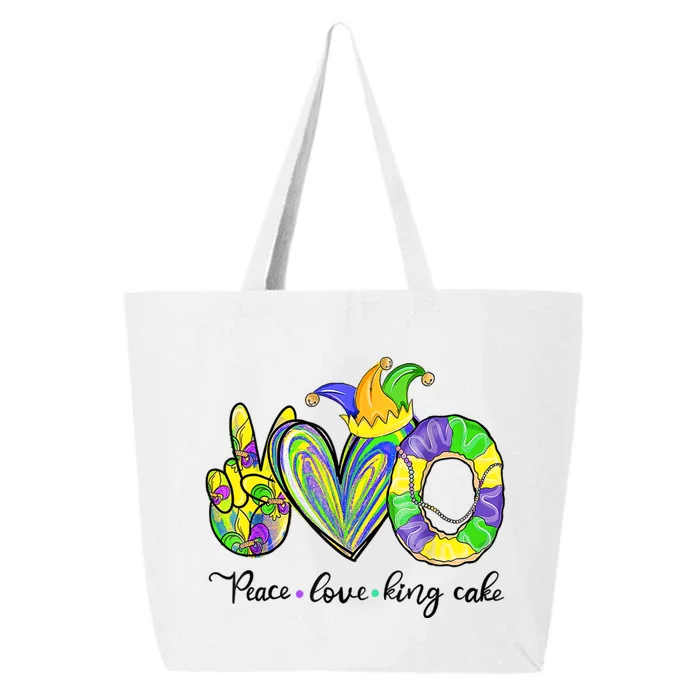 Peace Love King Cake Mardi Gras 25L Jumbo Tote