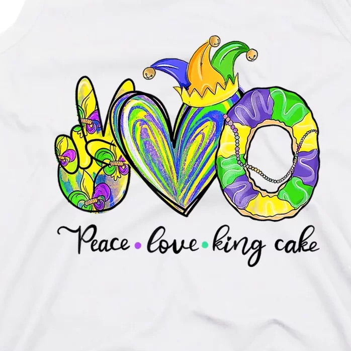 Peace Love King Cake Mardi Gras Tank Top