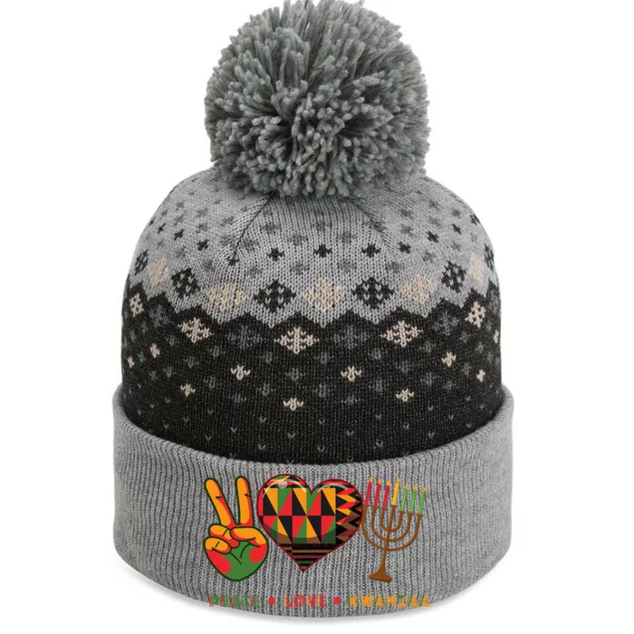 Peace Love Kwanzaa African American Heritage Happy Kwanzaa The Baniff Cuffed Pom Beanie