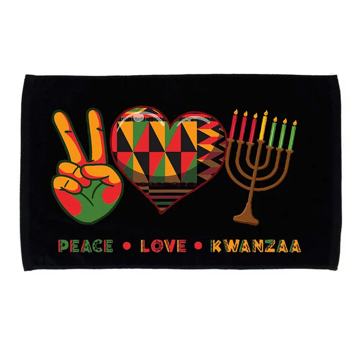 Peace Love Kwanzaa African American Heritage Happy Kwanzaa Microfiber Hand Towel