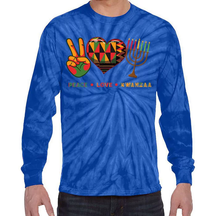 Peace Love Kwanzaa African American Heritage Happy Kwanzaa Tie-Dye Long Sleeve Shirt