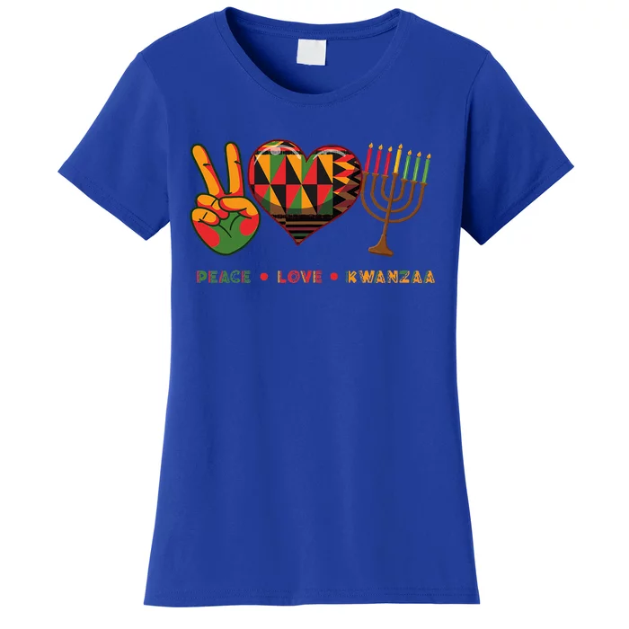 Peace Love Kwanzaa African American Heritage Happy Kwanzaa Women's T-Shirt